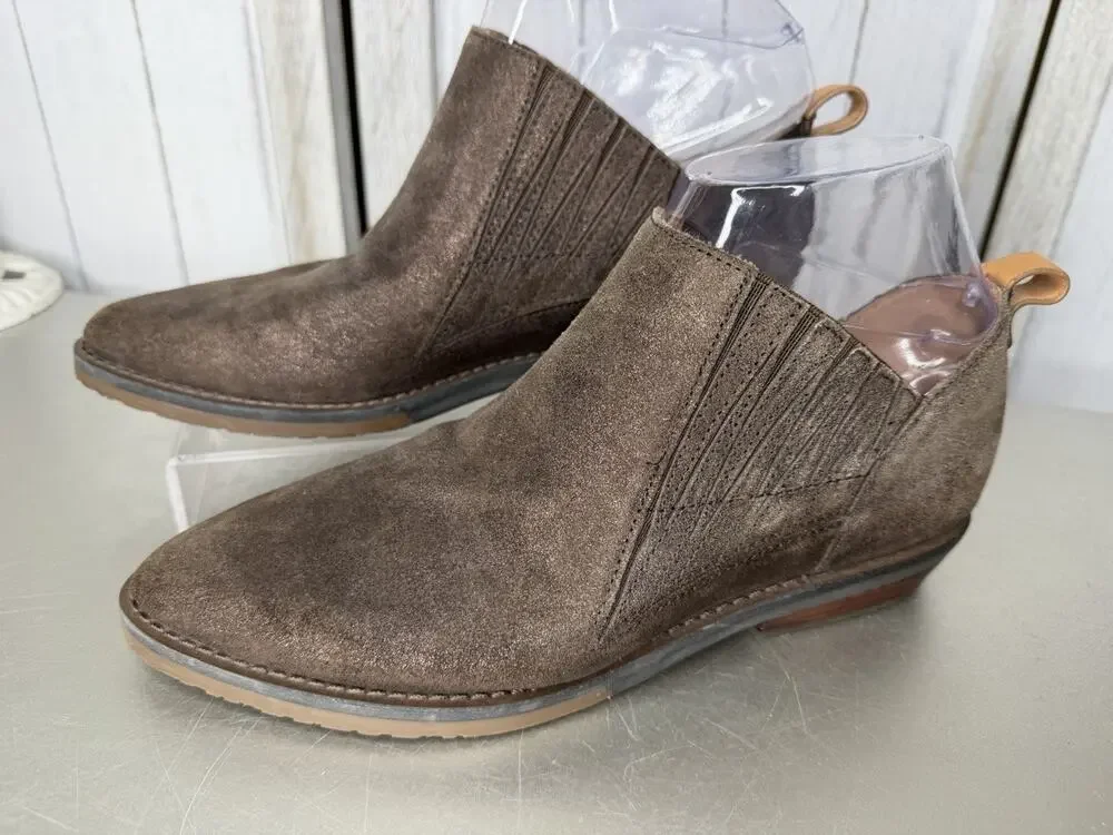 Gentle Souls Metallic Brown Pull On Booties Leather Sparkle Size 7